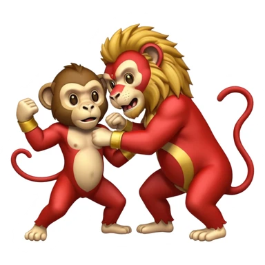 lion fight with a damn monkey sticker