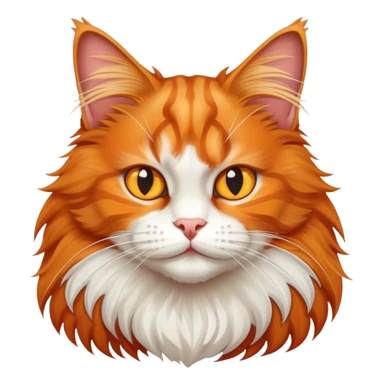 Illustrated ginger cat of the Maine Coon breed, mischievous, hooligan sticker