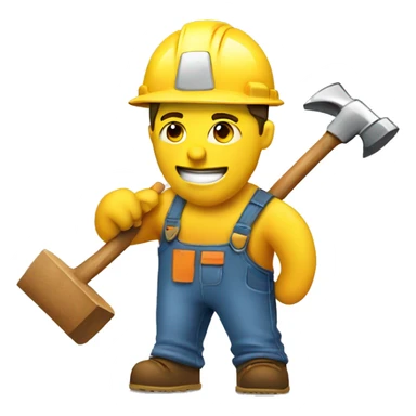 person with hardhat and hammer sticker