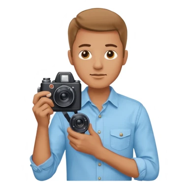 man hold film Camera on his shoulder sticker