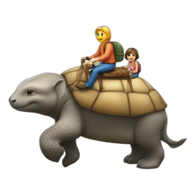 Chat sur une loutre sur une tortue sur un éléphant sur un cheval sticker