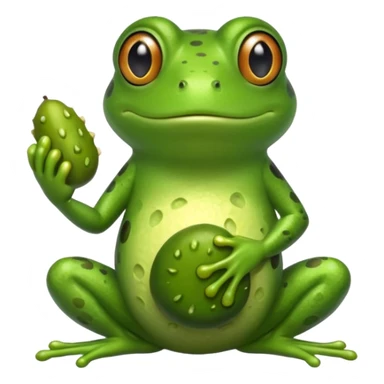 frog holding a pickle  sticker