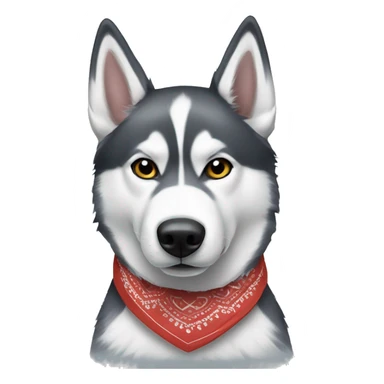 Siberian husky with a bandana on sticker