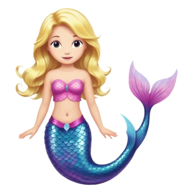 Blonde mermaid with pink tail sticker