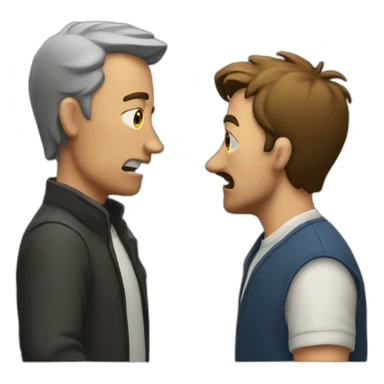 man scolding a man sticker