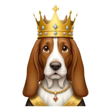 Basset Hound dressed as a king sticker
