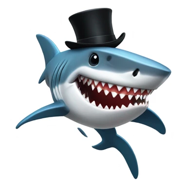 Shark with a top hat dancing Elvis style sticker