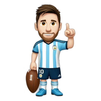 lionel messi with blue and white tshirt with argentina logo doing thumps up sticker