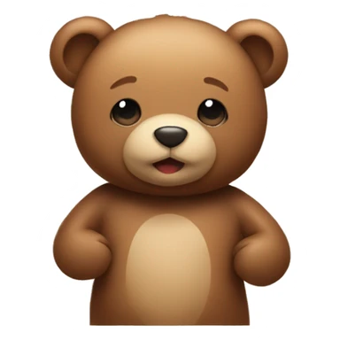 teddy bear with cute face and a litte bear in his hands sticker