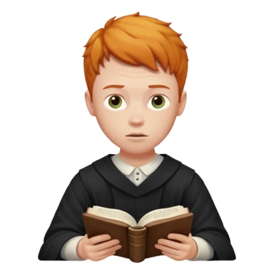 ginger lad studying bible sticker