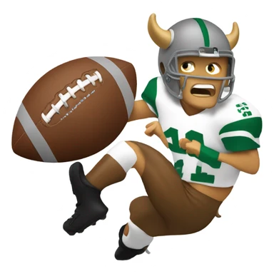 Viking football player spiking the football on a ram sticker