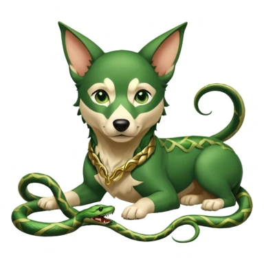 loki god of mischief as a dog. he as snakes.  dynamic pose sticker