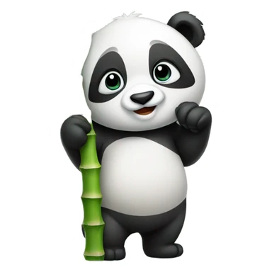 cute panda holding bamboo sticker