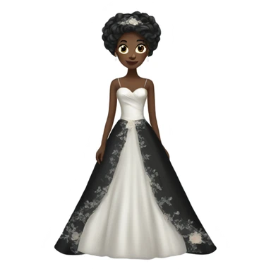 black wedding dress sticker