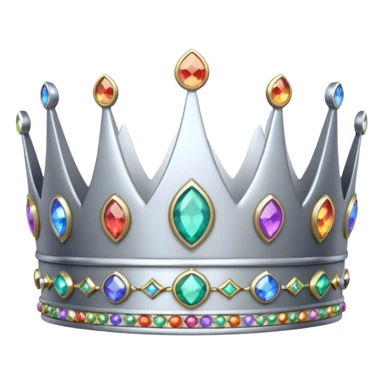 silver feminine crown with rainbow gemstones sticker