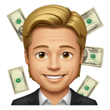 Bradd pitt with cash  sticker