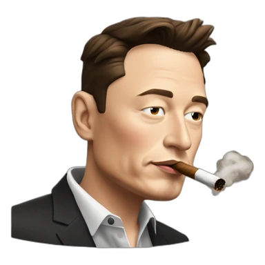 elon musk smoking cigar sticker