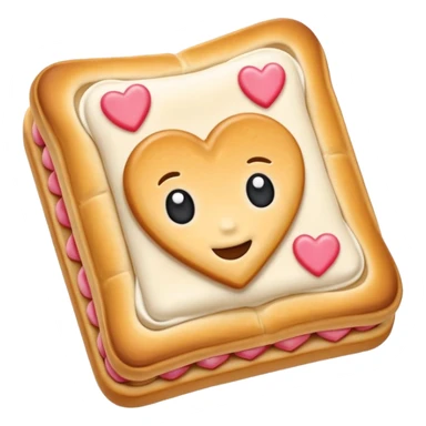 Frosted Toaster strudel pastry with hearts sticker