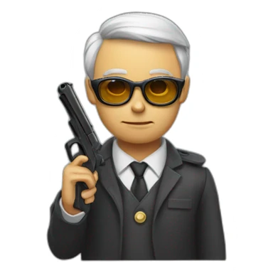 Un mec chauve à lunettes avec un Gun sticker