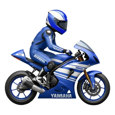 yamaha motorcycle racer with full face helmet sticker
