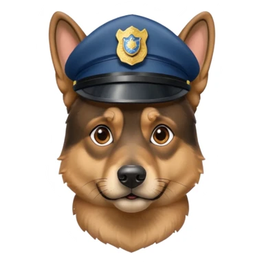Police dog with police hat sticker
