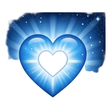 Immaculate Small white heart radiating blue white light within a big cosmic galaxy heart sticker