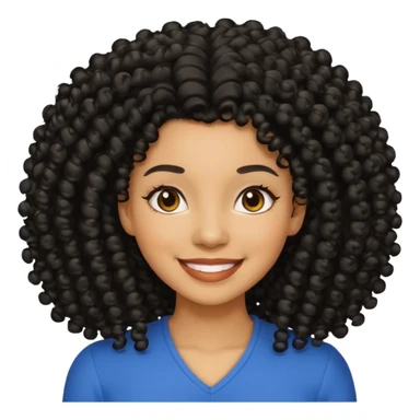 Uma mulher negra da pele clara com cabelo enrolado grande preto  sticker