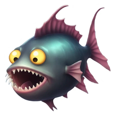 Anglerfish with glowing lure, sharp teeth, and big eyes. sticker
