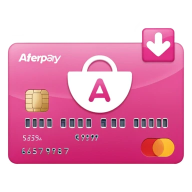 pink afterpay word on a credit card sticker
