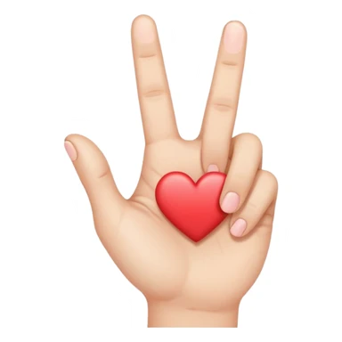 One hand crossing index finger over thumb like the Kpop finger heart sticker