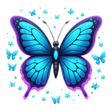 Bioluminescent nebulae dark and neon-glowing nightly dusky starry sparkly butterfly sticker