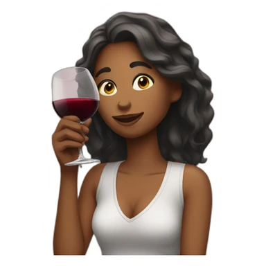 Relaxed girl after work drinking wine sticker