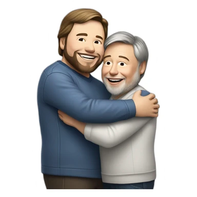 steve wozniak and elon musk hugging sticker