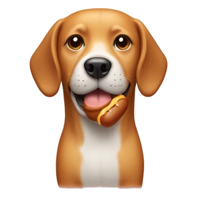 dog with a hot dog for body sticker