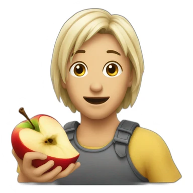 Adel eat apple sticker