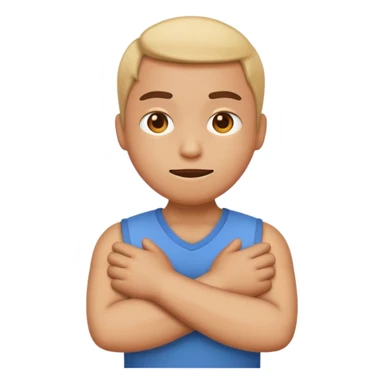 a funny emoji of a person with crossed arms conveying 'nah' meaning, humorous style sticker