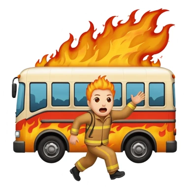 Bus running person over on fire sticker