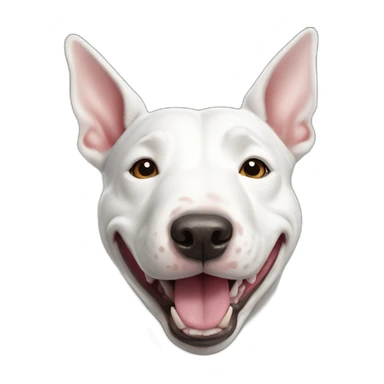 happy white bull terrier sticker
