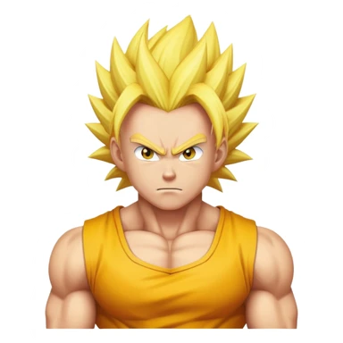 super saiyan with spiky yellow hair sticker