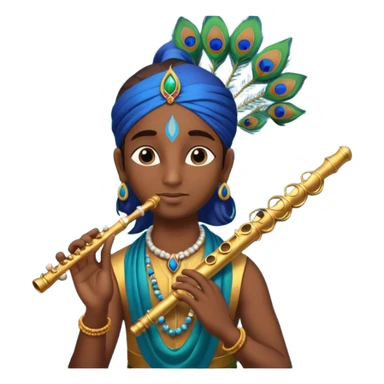 Krishna flute with peacock feather  sticker