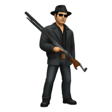 GTA III Italian Mafia man with shotgun sticker