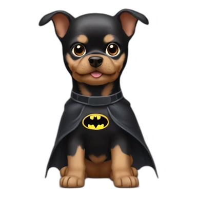 Dog puppie Yorkshire with Batman Costume sticker