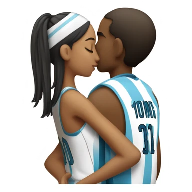 basquetball player kissing an Argentinean girl sticker