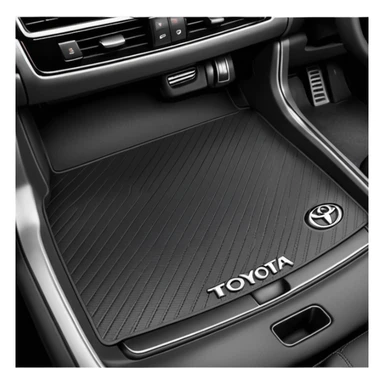 a black textured surface, likely a piece of automotive trim or a floor mat, featuring the branding for a Toyota Fortuner.
 sticker