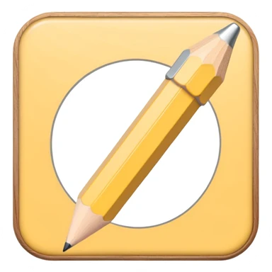 Pencil icon in chibi style, pastel colors sticker