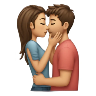 girlfriend kissing her boyfriend sticker