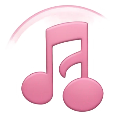 Pale pink music note with pale pink heart  sticker