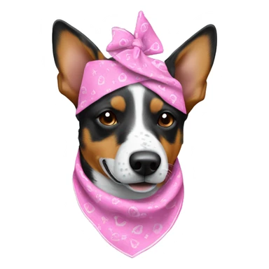 Australian cattle dog with pink bandanna  sticker