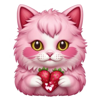 strawberry cat with heart eyes sticker