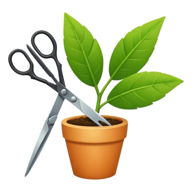scissors cutting plant sticker